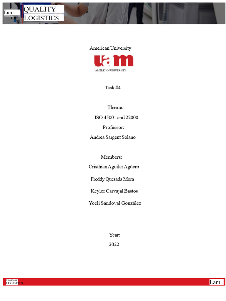 ISO 45001 and 22000 Group Task | PDF | Occupational Safety And Health | Risk