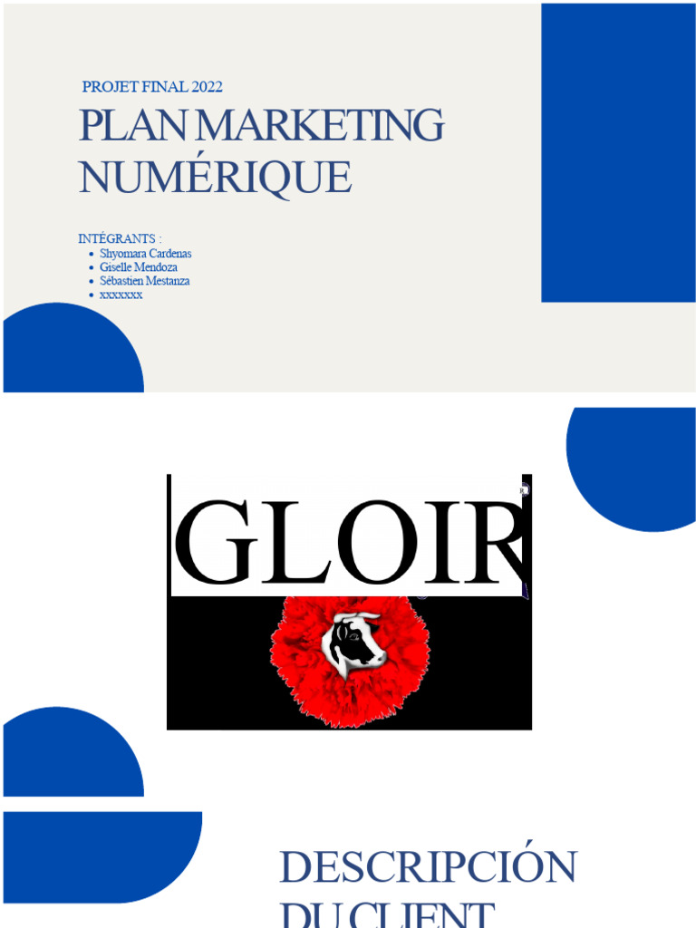 Plan Marketing Numérique pour Gloria | PDF | Marque | Commercialisation