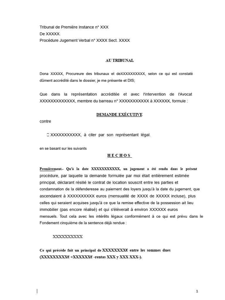 Demande d'exécution de jugement immobilier | PDF | Justice | Crime et ...