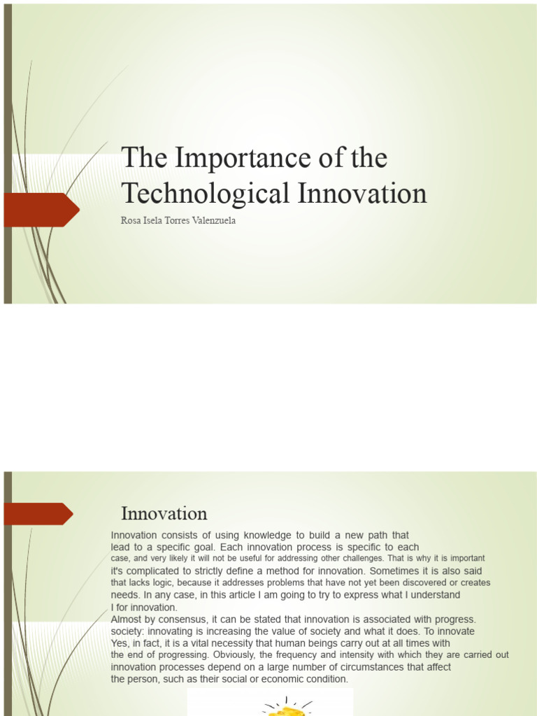 The Importance of Technological Innovation Power | PDF | Innovation ...