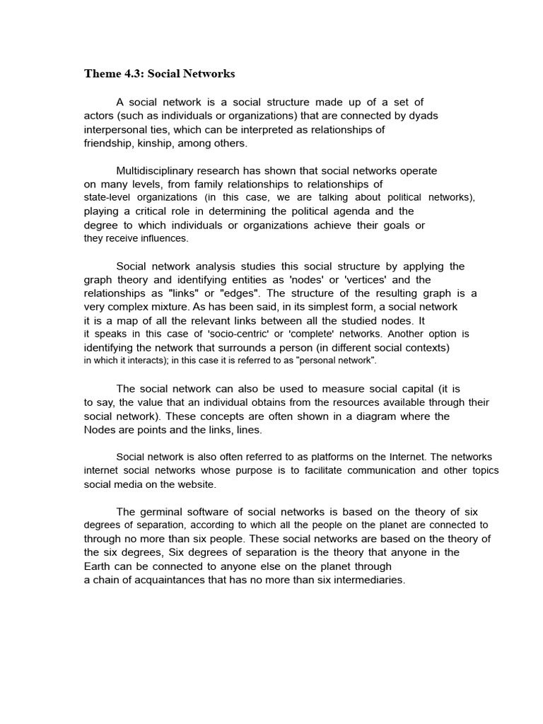 Understanding Social Networks and Their Impact | PDF | Social Network ...