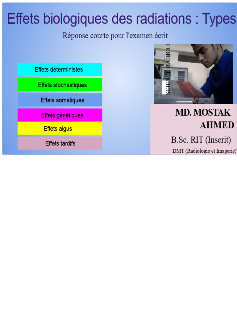 Effets biologiques des radiations expliqués | PDF | Cancer | Mutation