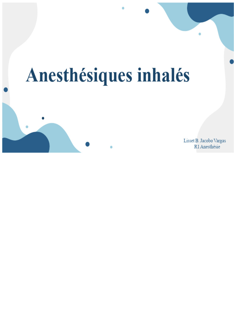 Anesthésiques Inhalés : Histoire et Propriétés | PDF | Membrane ...