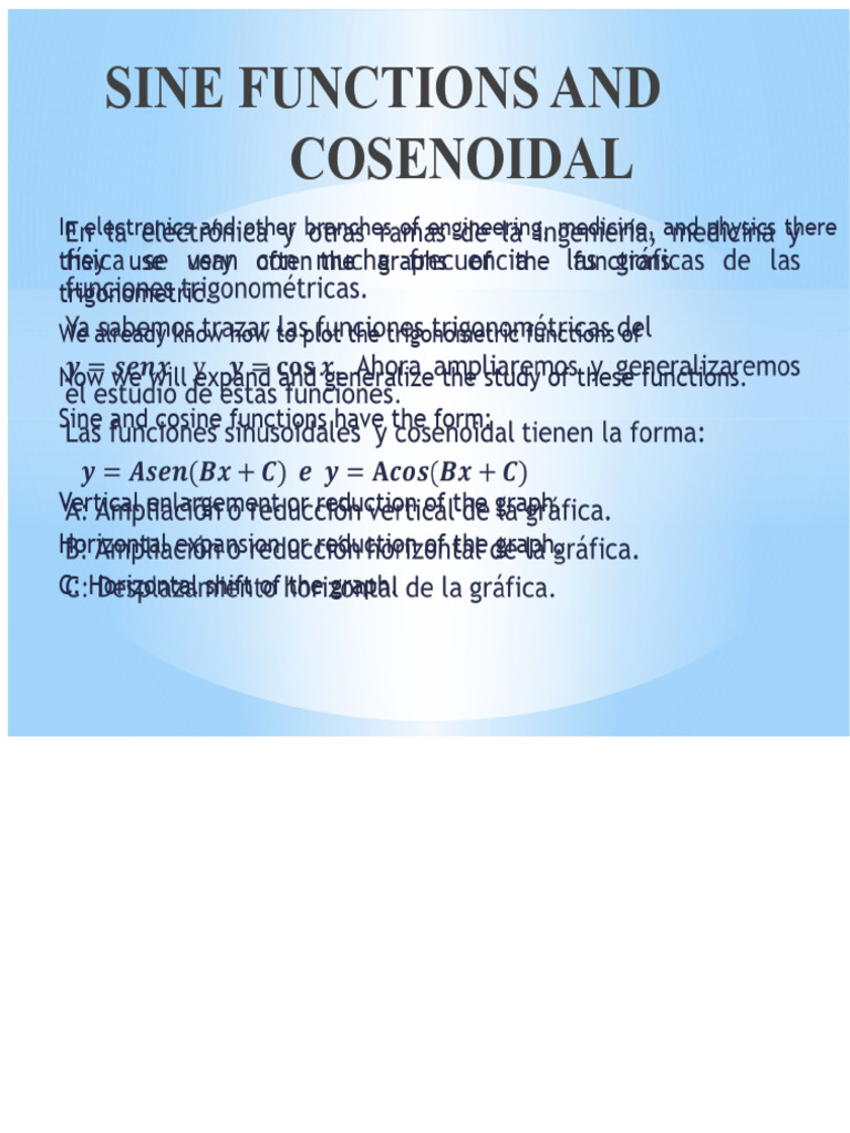 Sine and Cosine Function Analysis | PDF