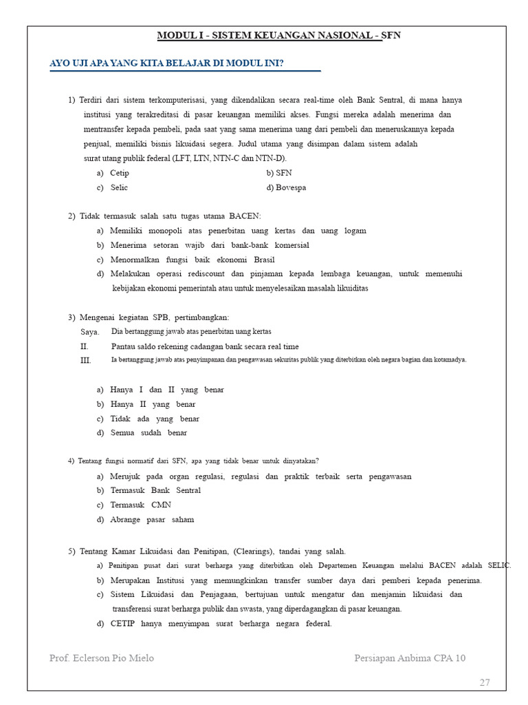 CPA 10 Simulasi Modul I | PDF