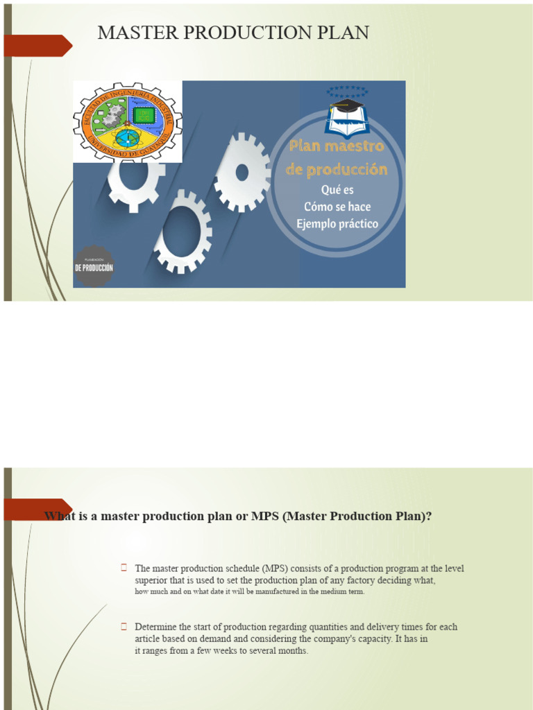 Master Production Plan | PDF | Business Process | Production And ...
