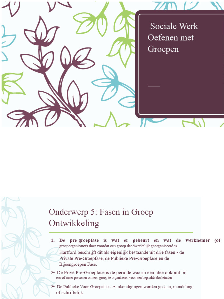 Onderwerp 5 Fasen in Groepsontwikkeling | PDF