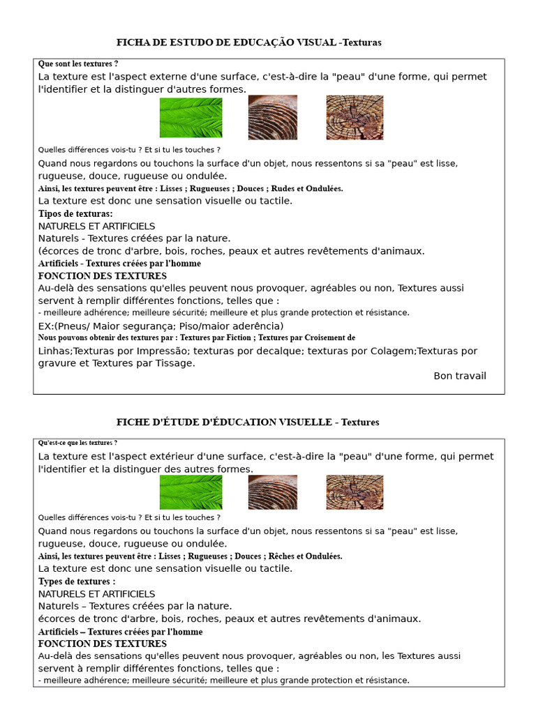 Comprendre les Textures en Éducation Visuelle | PDF