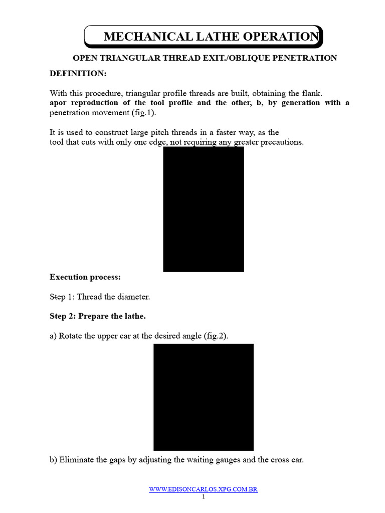 Open Triangular Thread Exit. - Oblique Penetration | PDF
