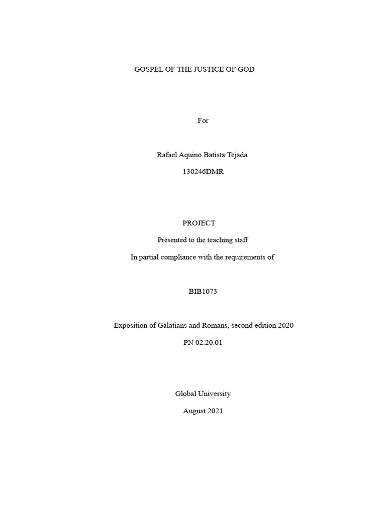 Gospel of God's Justice Explained | PDF | Epistle To The Romans | Grace ...