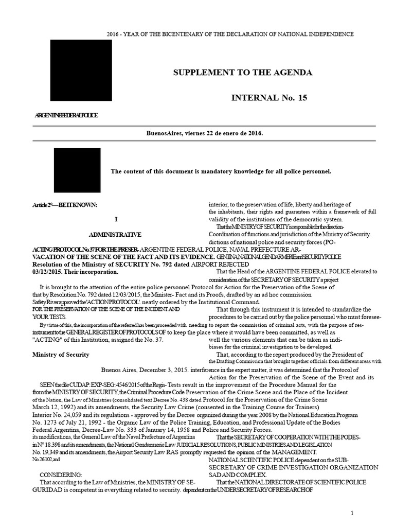 PFA Preservation Protocol | PDF | Crime Scene | Forensic Science