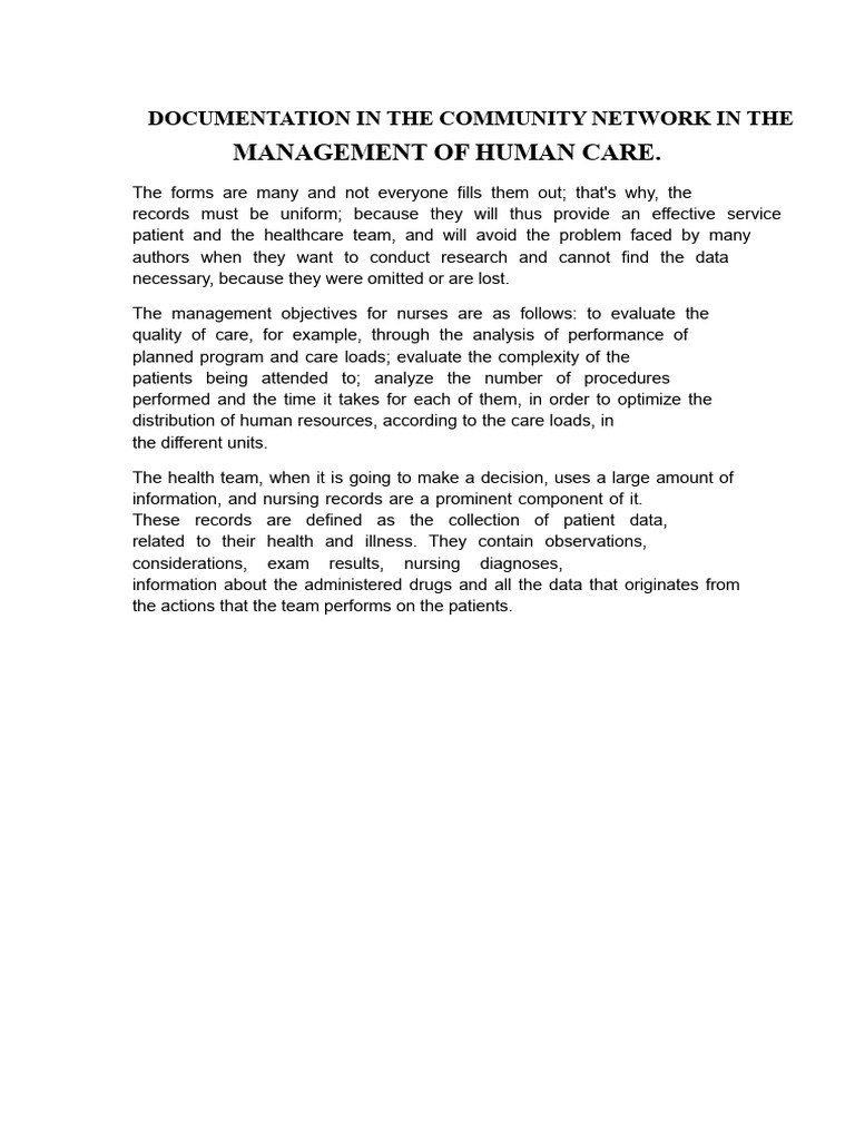 Community Nursing Care Documentation | PDF | Nursing | Health Care