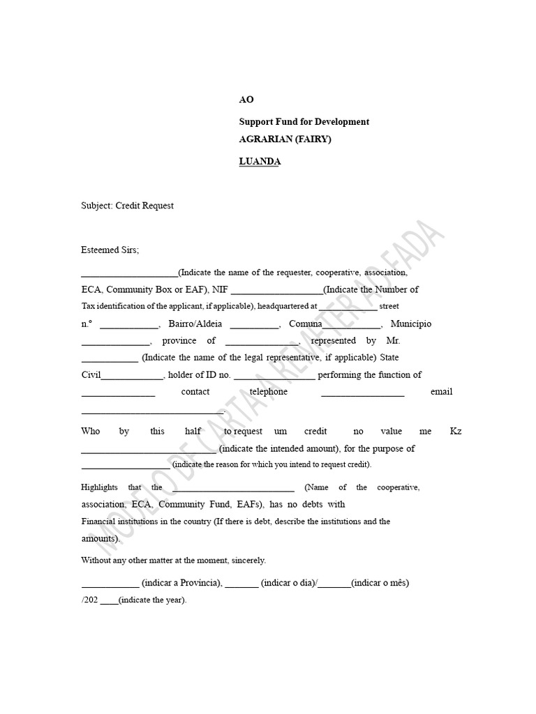 Credit Request Letter - Rev281020 | PDF