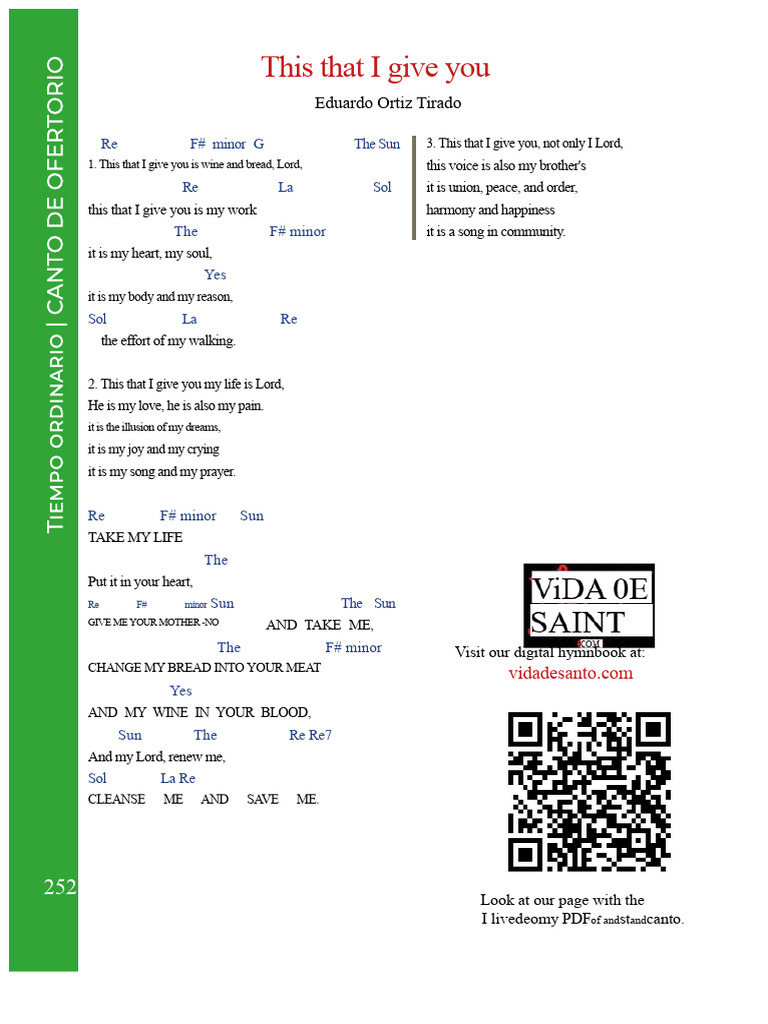 This I Give You Lyrics PDF | PDF