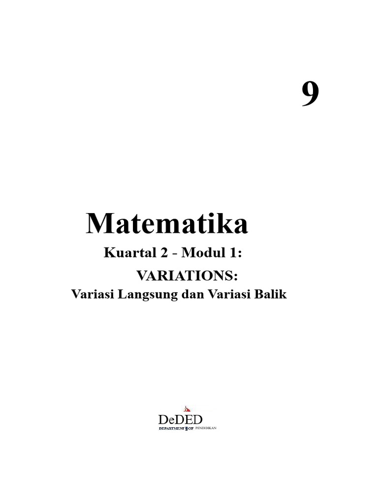 Variasi Langsung dan Invers dalam Matematika | PDF