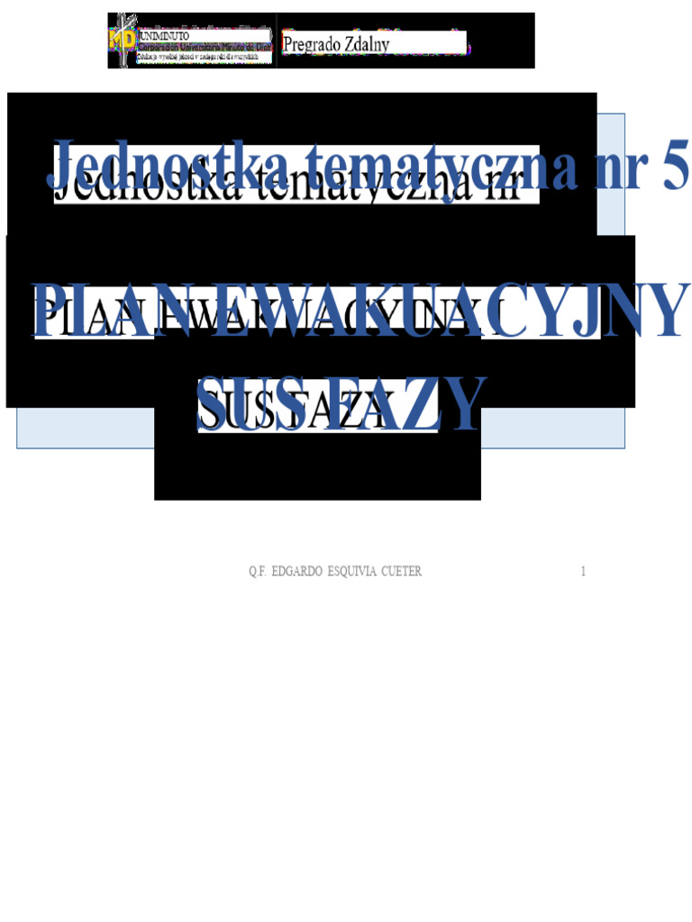 Plan Ewakuacji I Jego Fazy (PF) | PDF