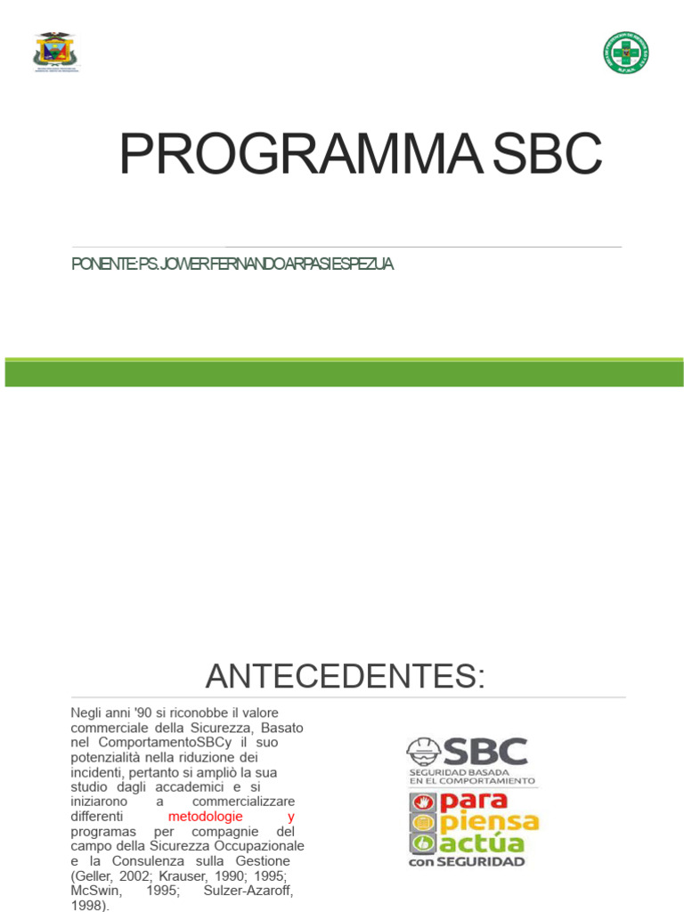 Programma SBC | PDF