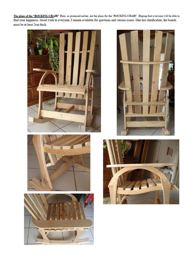 Rocking Chair Plans and Specifications | PDF