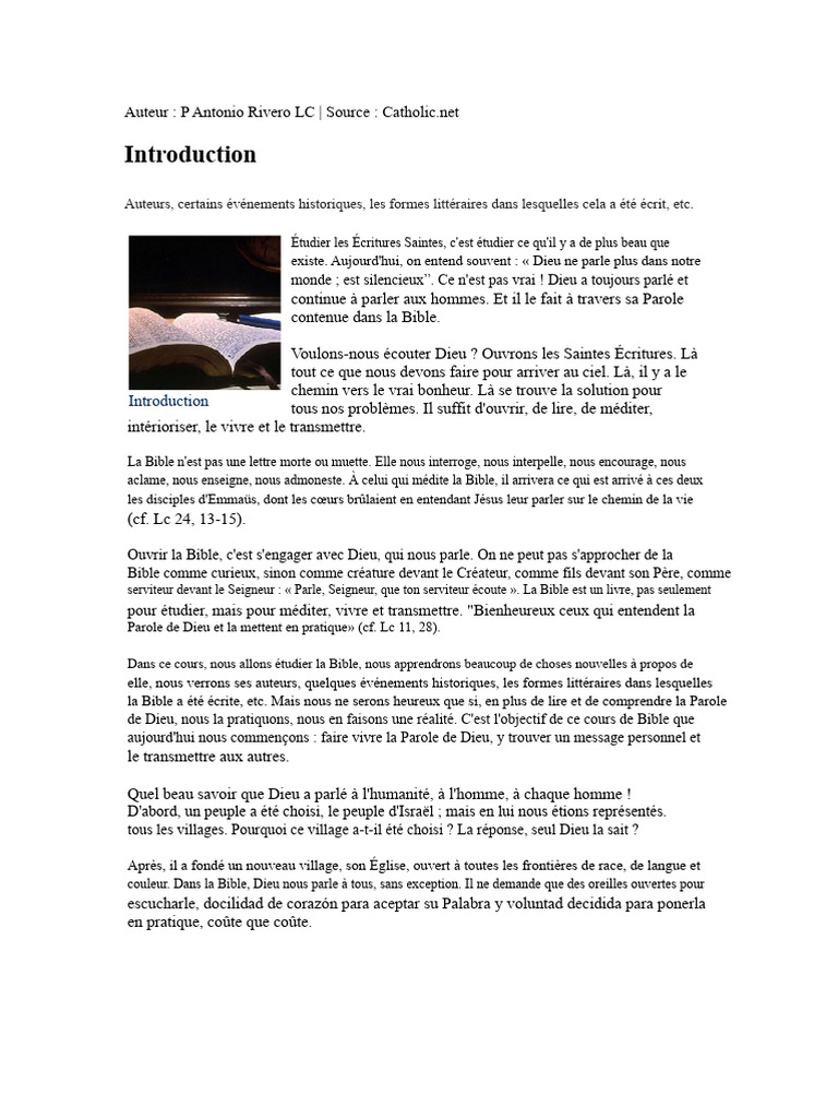Introduction à l'étude de la Bible | PDF | Canon biblique | Église ...