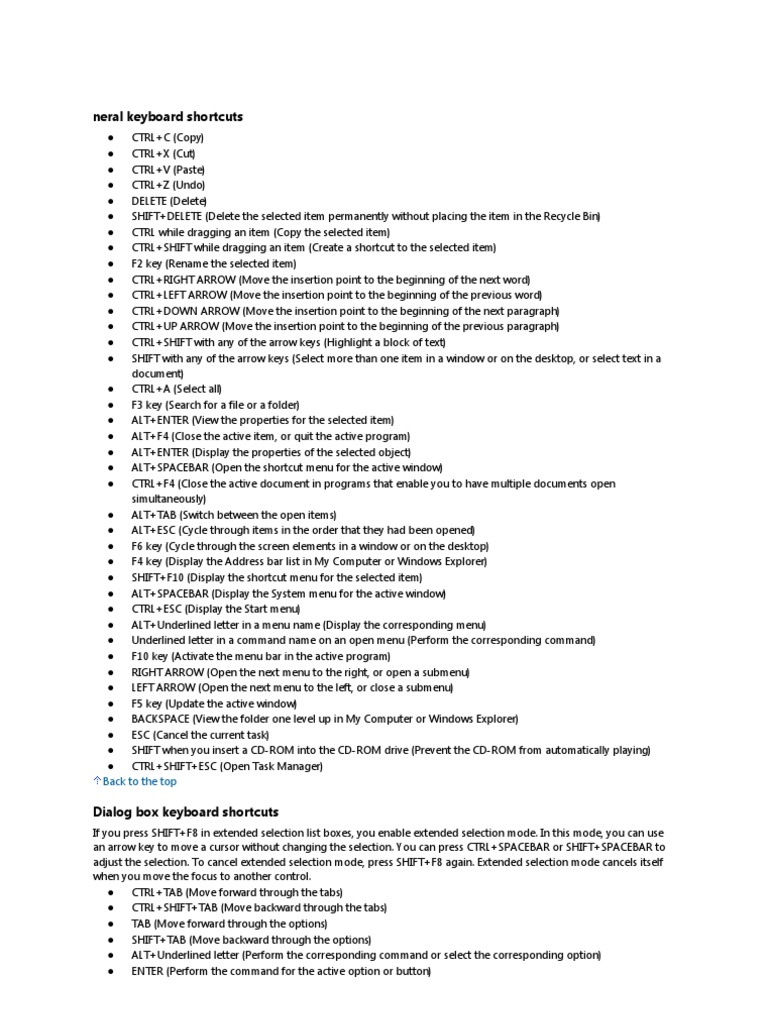 Essential Keyboard Shortcuts Guide | PDF | Remote Desktop Services ...