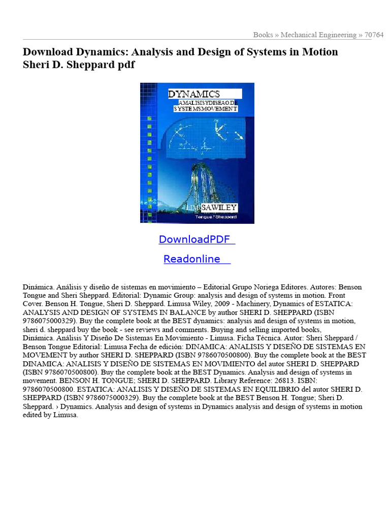 Dynamics Systems Analysis & Design PDF | PDF