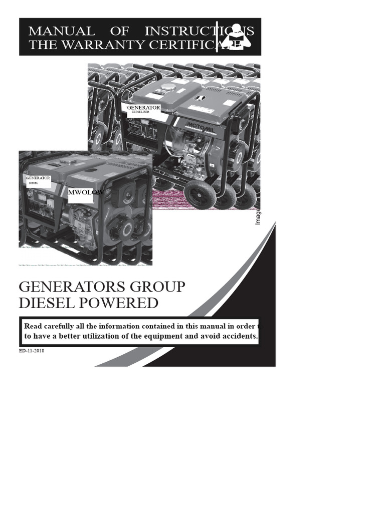 Generator Manual - Laboratory - Engines | PDF | Diesel Engine | Mains ...