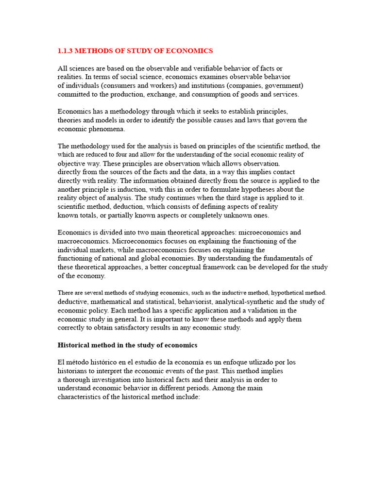 Methods for Studying Economics | PDF | Methodology | Economics
