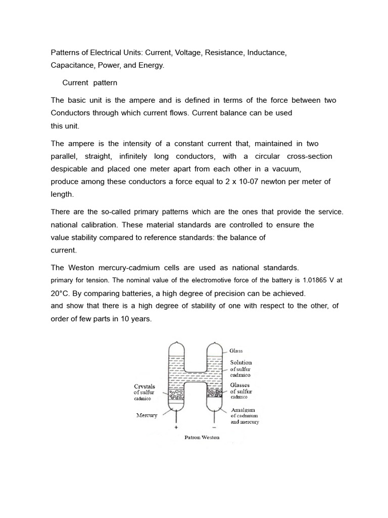 Patterns of Electrical Units | PDF | Voltage | Inductance