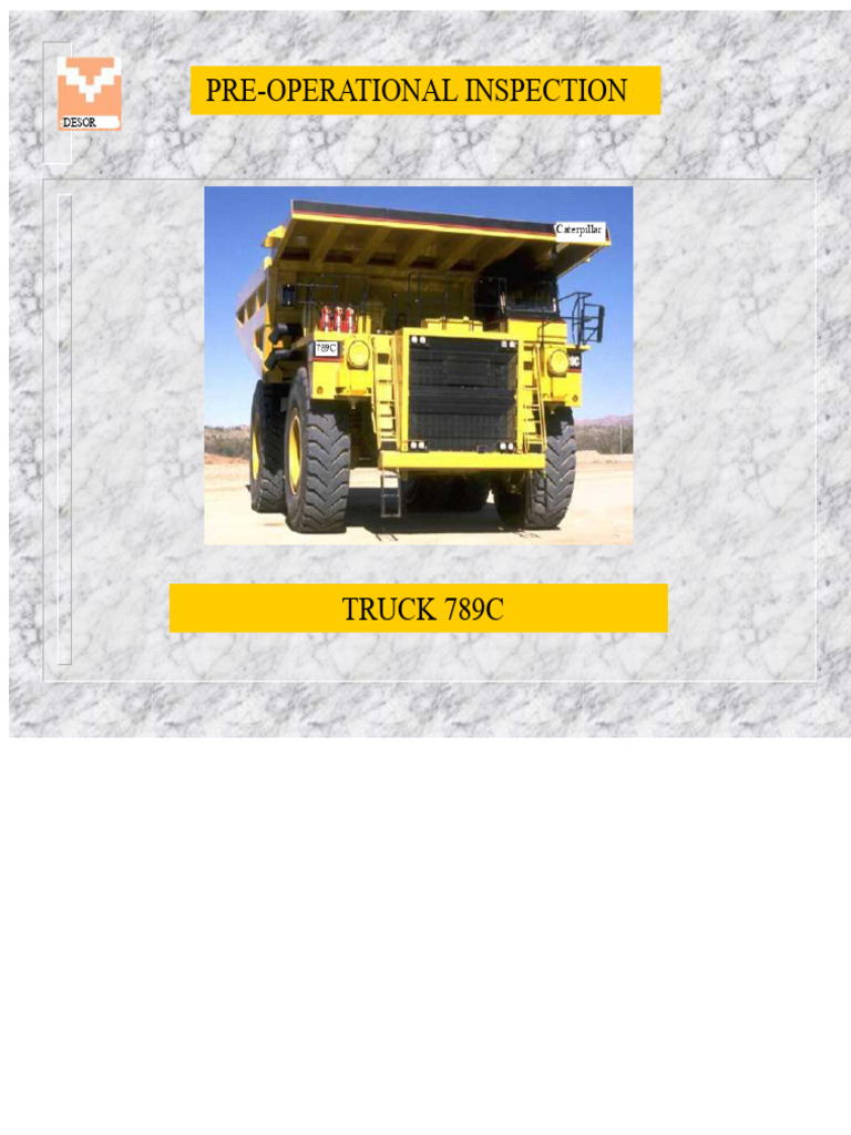 789C Truck Pre-Operational Inspection Guide | PDF | Vehicles ...
