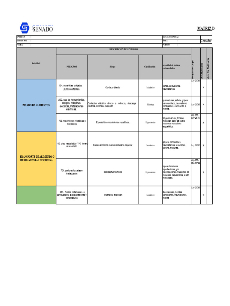 Identificación y Evaluación de Riesgos Laborales | PDF | Riesgo ...