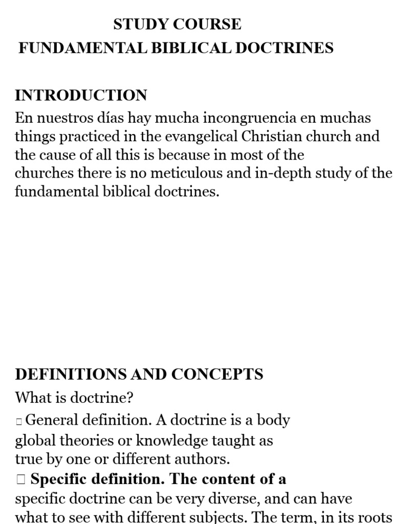 Fundamental Biblical Doctrines Overview | PDF | Bible | Logos ...