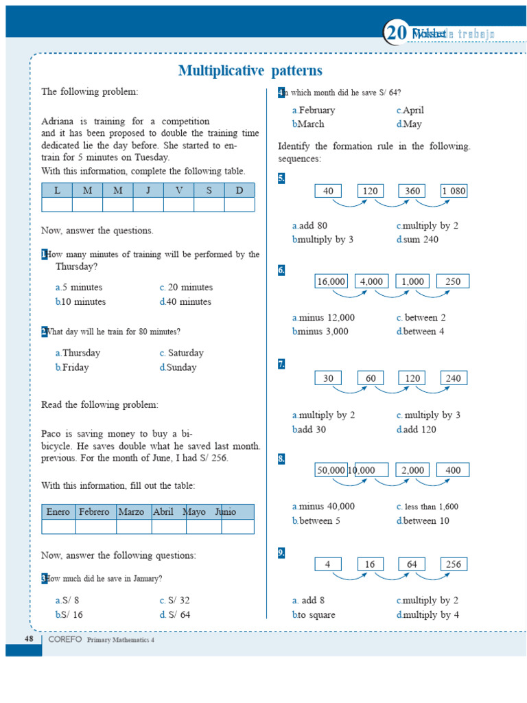 Multiplicative Patterns in Math Worksheets | PDF | Chess | Chess Theory