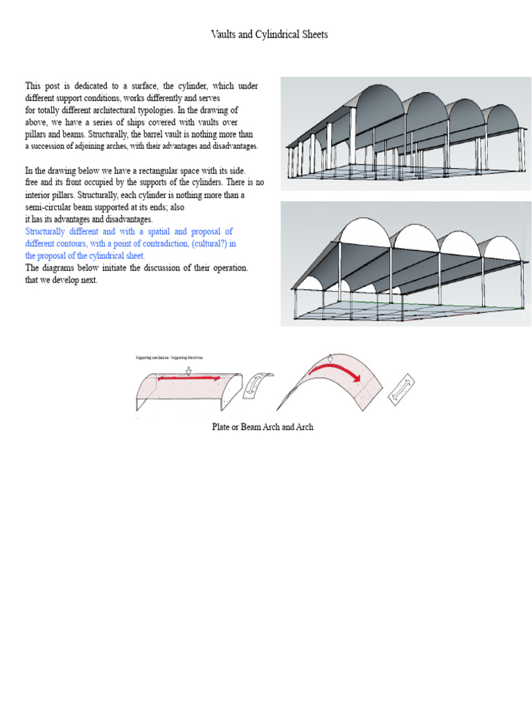 Understanding Vaults and Cylindrical Sheets | PDF | Beam (Structure ...