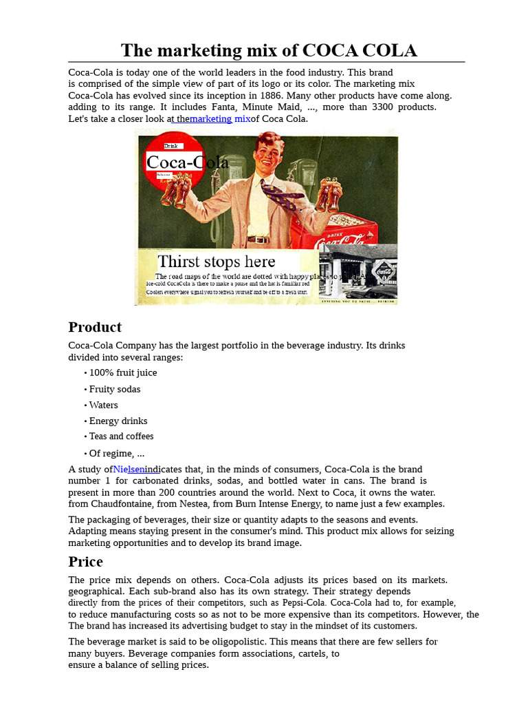 Coca Marketing Strategy Memory | PDF | The Coca Cola Company | Coca Cola
