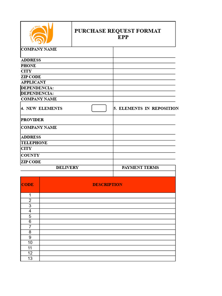 Purchase Request Format Template | PDF