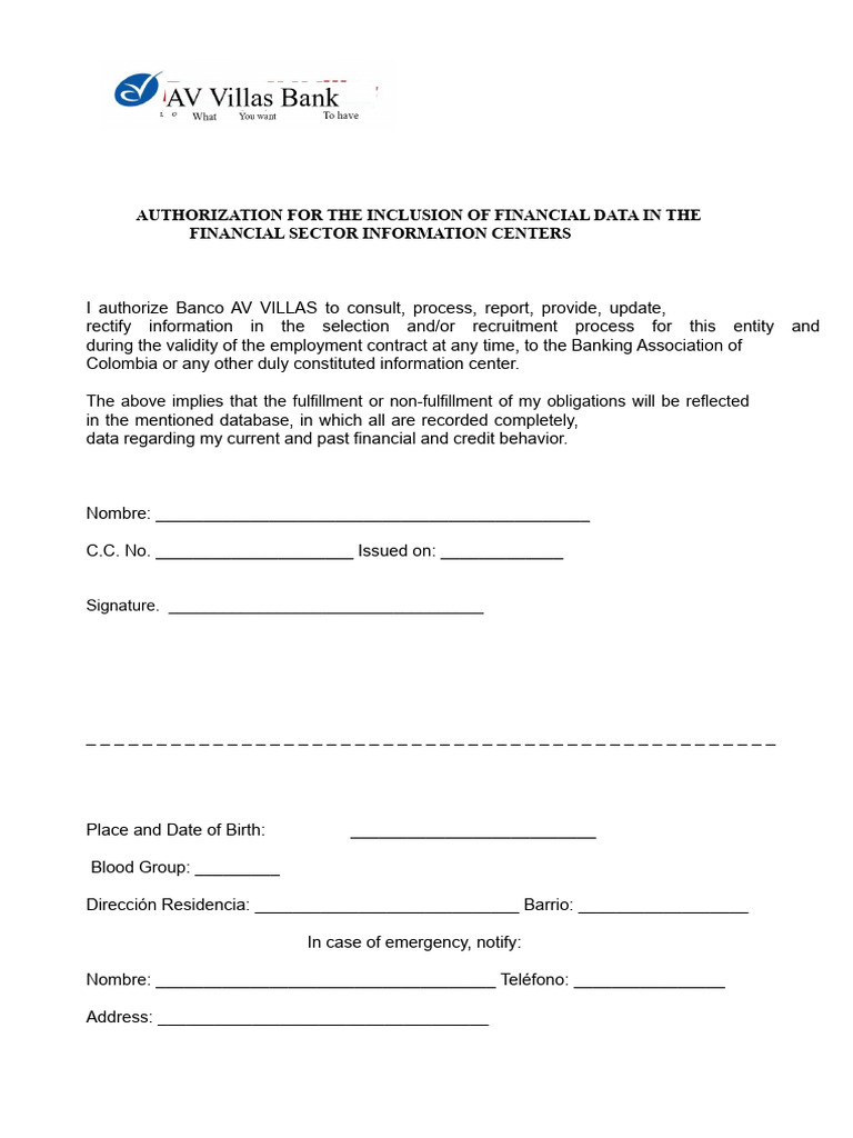 Authorization for Financial Data Processing | PDF | Social Ethics ...