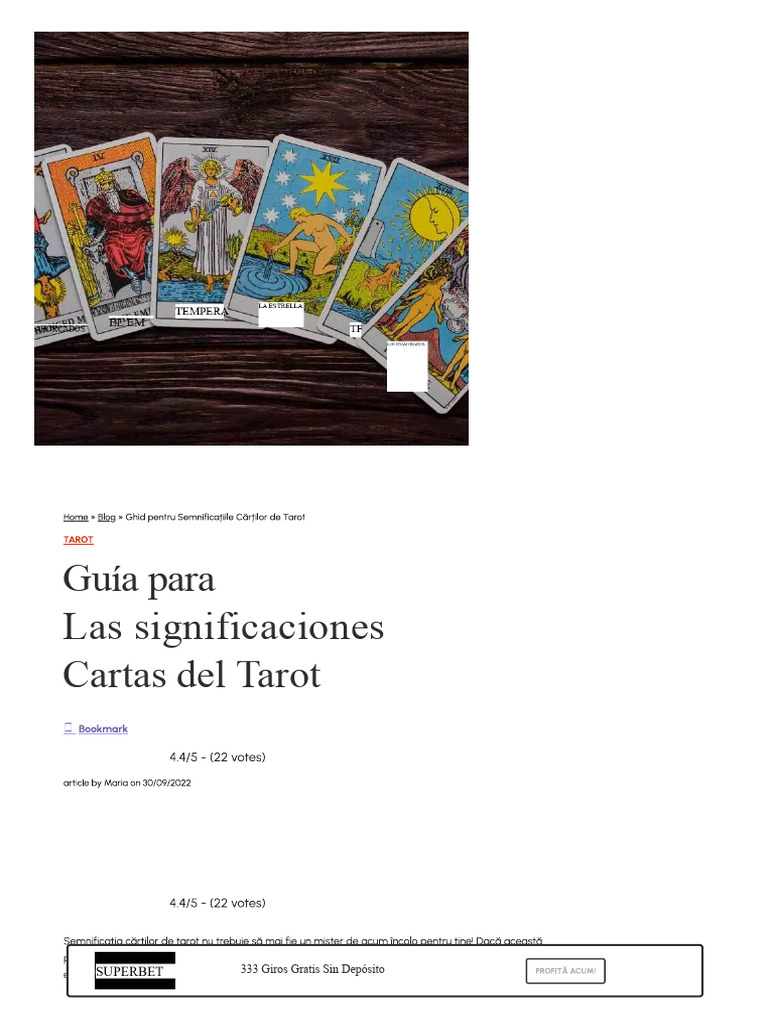 Significados del Tarot: Guía Completa | PDF | Tarot | Jugando a las cartas