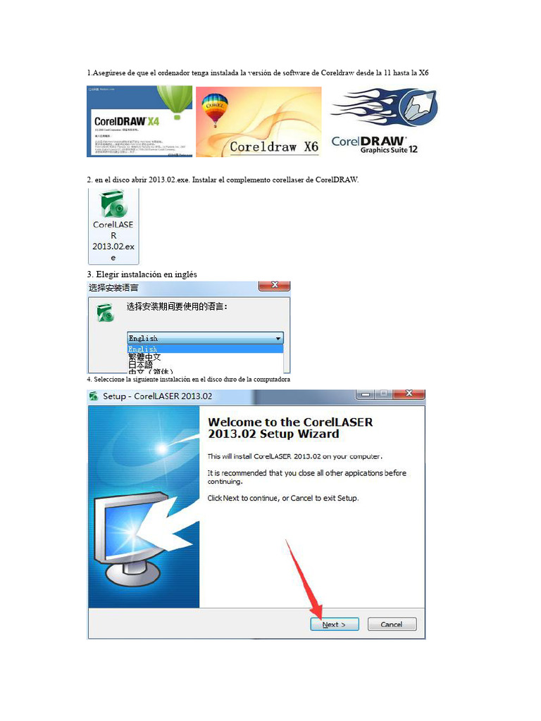 Instalación de CorelLASER en CorelDRAW | PDF