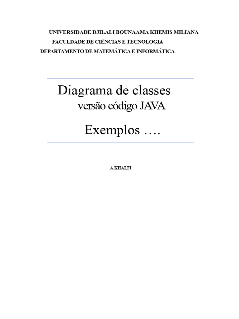 Associações em Java: 1:1, 1:N e N:N | PDF | Classe (programação de ...
