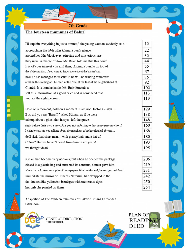 7th Grade - The Fourteen Mummies of Bakri | PDF