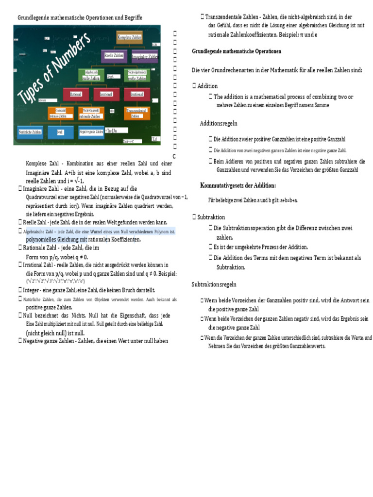 Grundlegende Mathematische Operationen Und Terminologien | PDF