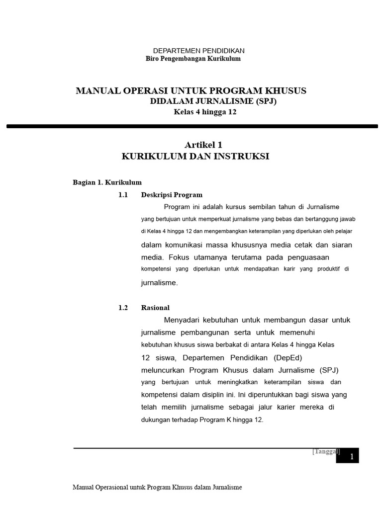 Manual Program Khusus Jurnalisme K-12 | PDF