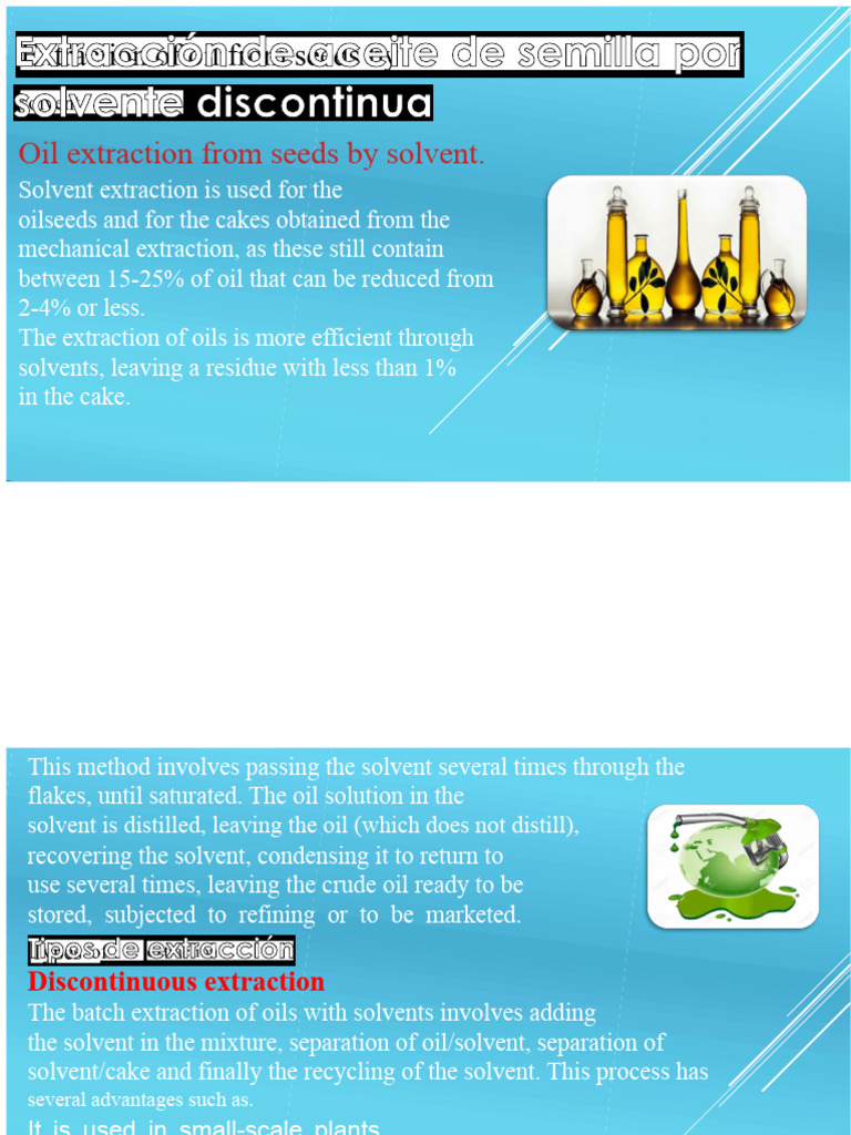 Solvent Oil Extraction from Seeds | PDF | Vegetable Oil | Solvent