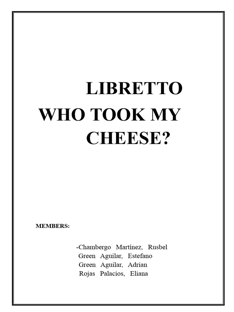 Script Who Moved My Cheese | PDF