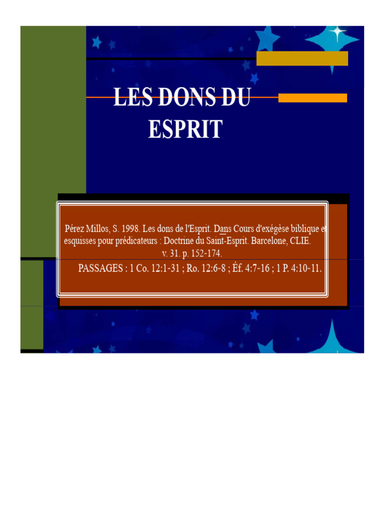 Dons de l'Esprit : Compréhension et Application | PDF | Bible | Saint ...