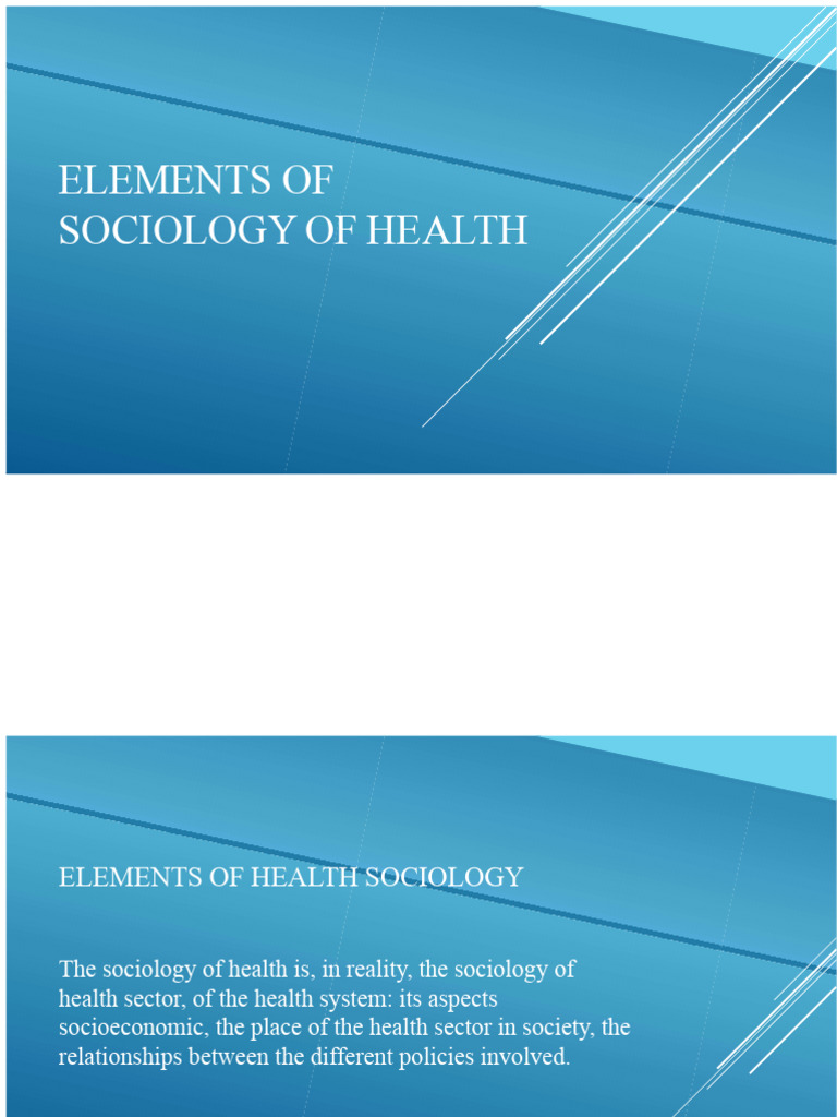 Understanding Health Sociology Elements | PDF | Cost Of Living | Sociology