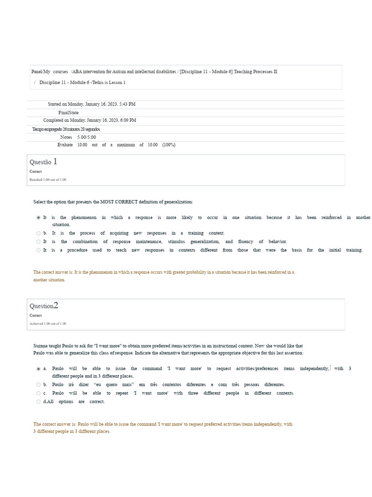 ABA Generalization Techniques for Autism | PDF | Cognitive Psychology ...