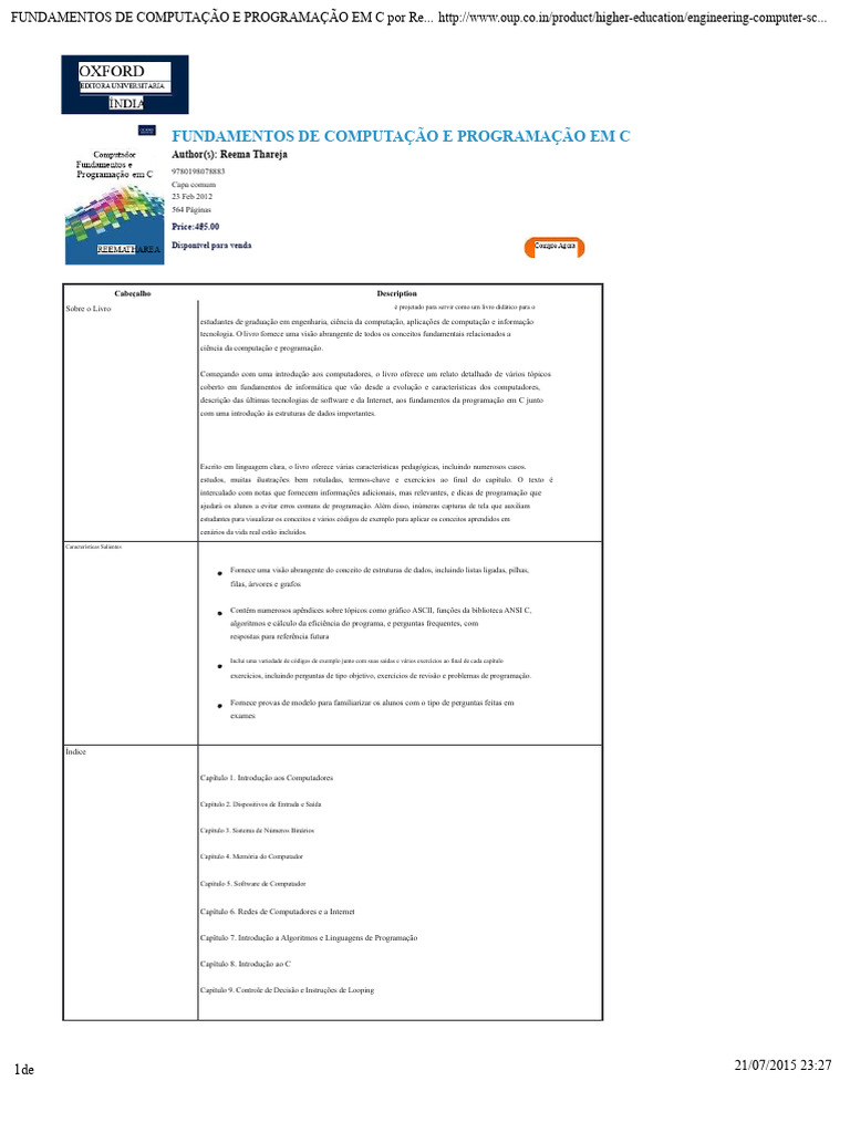 Fundamentos de Computação e C | PDF | Informática | Programação de ...