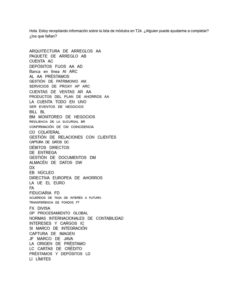 Productos t24 | PDF