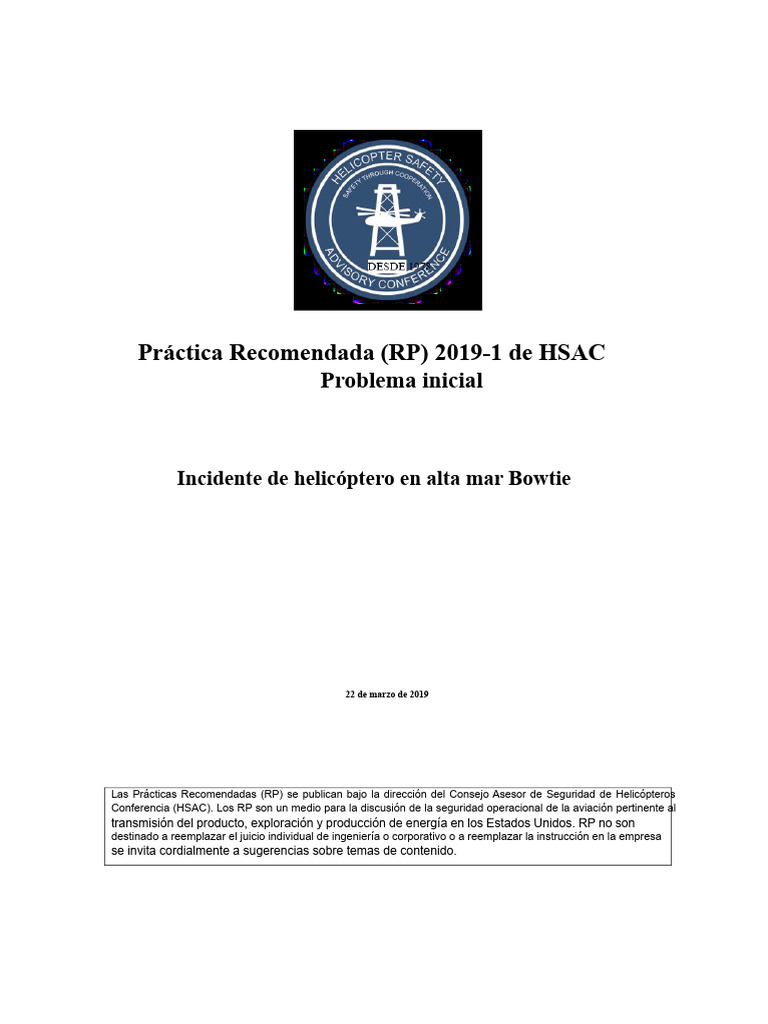 Ejemplo de Bowtie de Helicóptero HSAC | PDF | Riesgo | Helicóptero